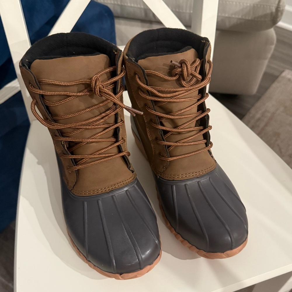 Men's Brown and Gray Boots